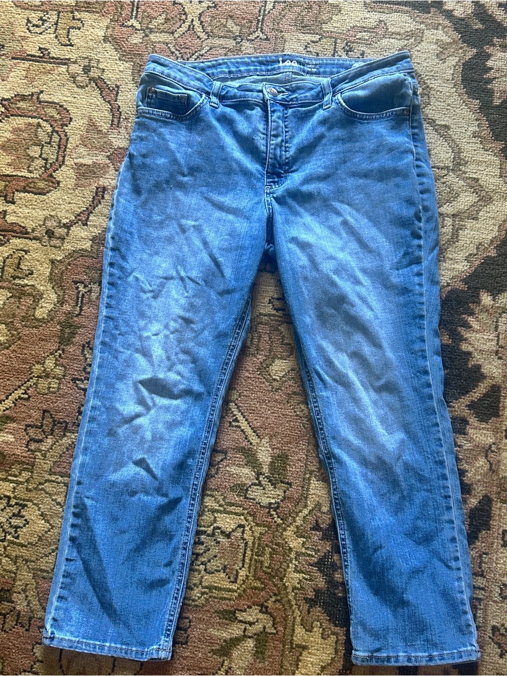 Lee Mid Rise Regular Fit Light Blue Straight Leg Jeans